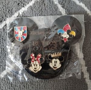 NWT Sealed Vintage Mickey Mouse Enameled Button Covers By Honey Fashions
